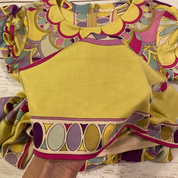 Vintage Neiman Marcus Trophy Room Emilio Pucci Colorful Mod Silk Sheath Dress - Picture 13 of 15